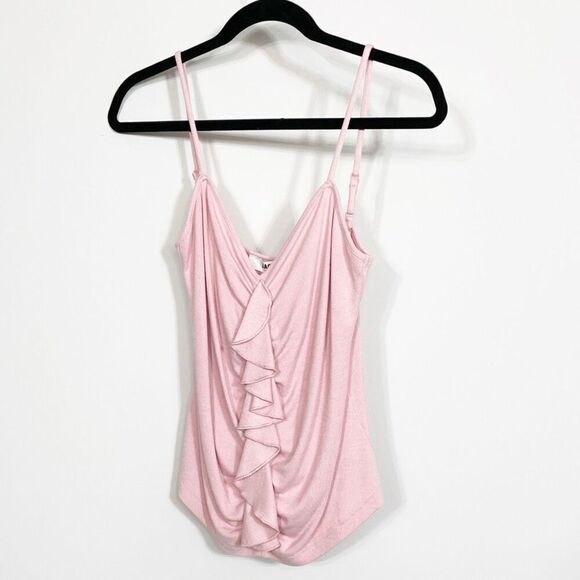 JACK Top Womens Medium Fairy 90s y2k Pucker Up  Tank Ruffle Pink NEW dainty - Picture 2 of 6